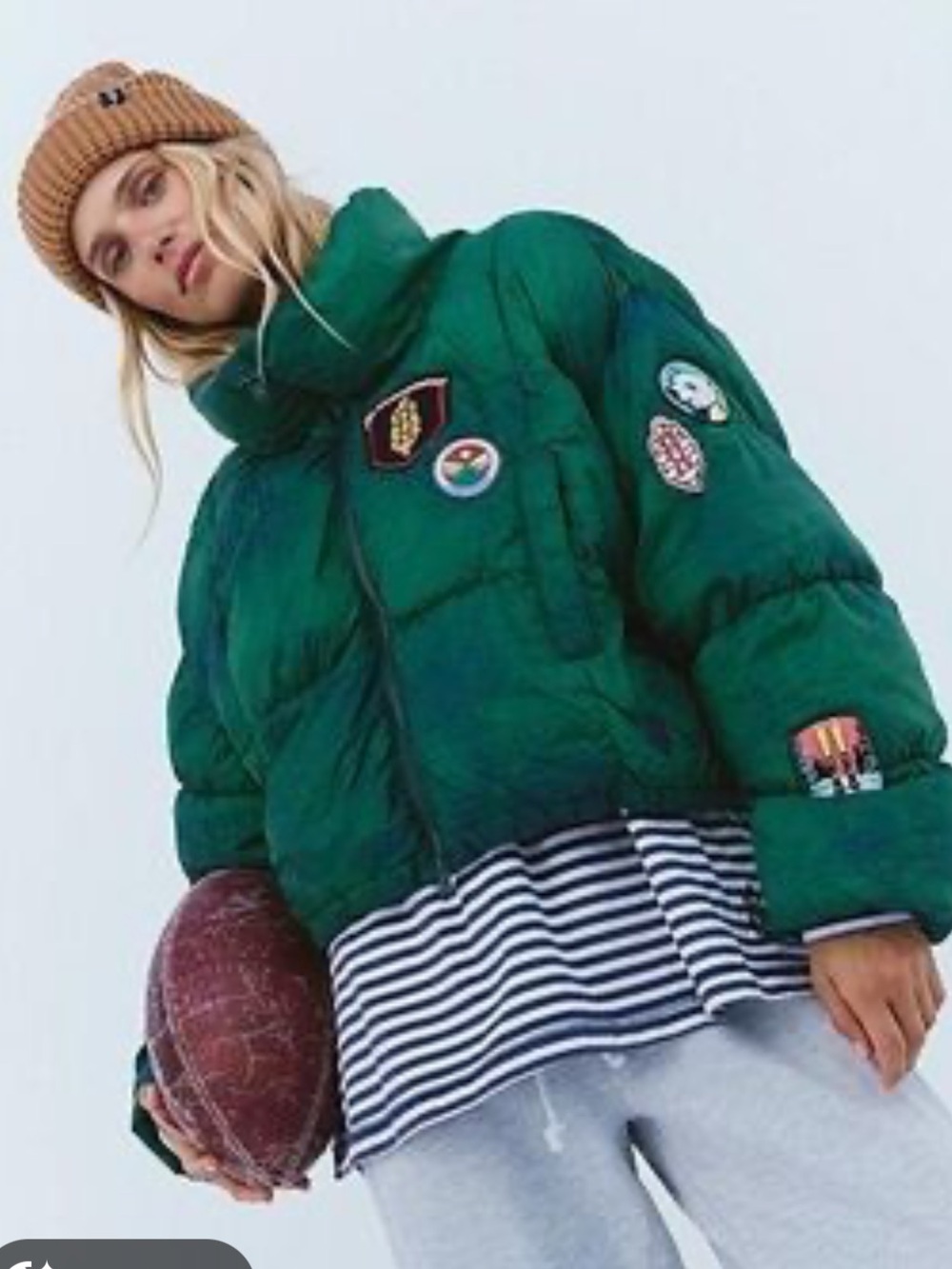 Free people in a bubble patch puffer jacket NWT